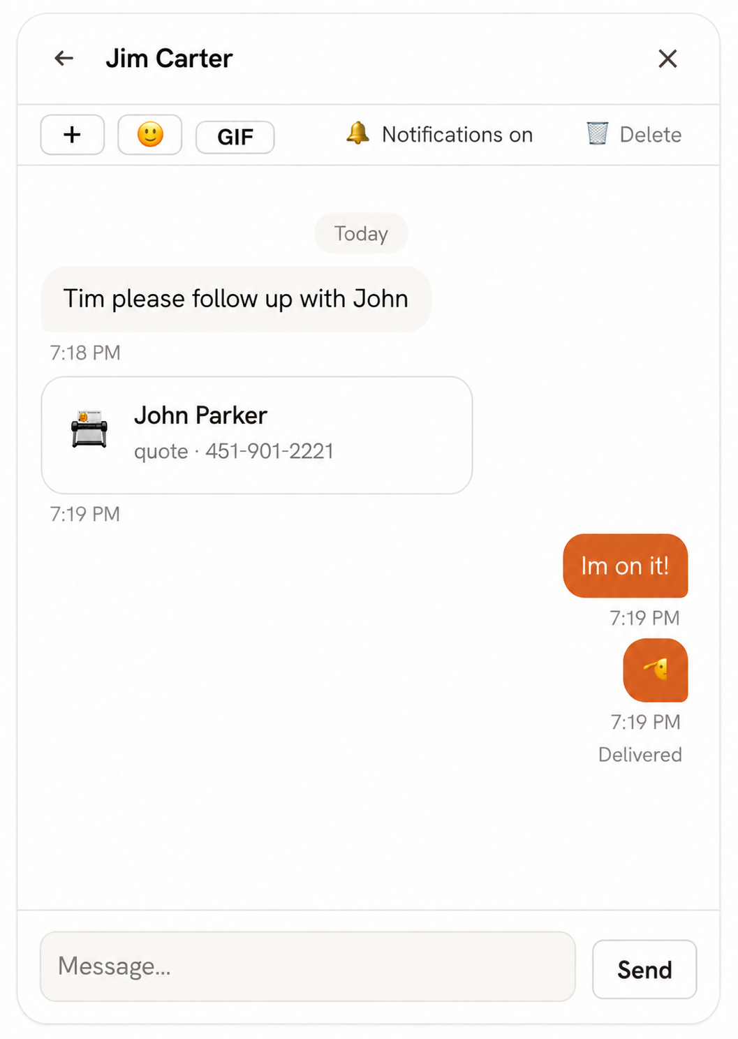 Built-in team chat